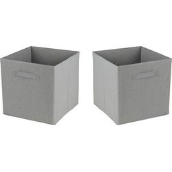 Urban Living Opbergmand/kastmand - 4x - 29 ltr - grijs - 31 x 31 cm - Opbergmanden