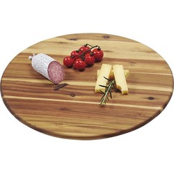 FSC Acacia Houten Draaiplaat / Draaiplateau | Diameter 40 Cm. | Roterende snijplank | Draaibare Plaat | Draaiende plank voor Kaas, Taart of andere Hapjes | Afm. 40 x 40 x 4 Cm.