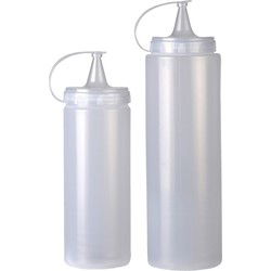 Urban Living doseerflessen/sausflessen - set 2x - met schenktuit - 400 en 700 ml - Maatbekers