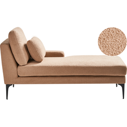 EWRON - Chaise longue - Zandbeige - Linkszijdig - Bouclé