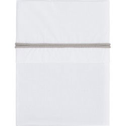 Baby's Only Ledikant laken gebreide bies - Urban Taupe/Wit - 120x150 cm - 100% egyptisch katoen