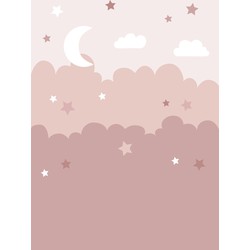 ESTAhome fotobehang wolken en sterren roze - 200 x 279 cm - 159250