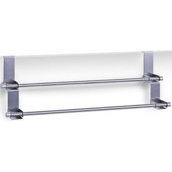Zeller Handdoekrek - zilver - dubbele stang - 57 cm - Handdoekrekken