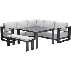 Garden Impressions Malakka lounge dining set 5-delig - valley sand - light teak look
