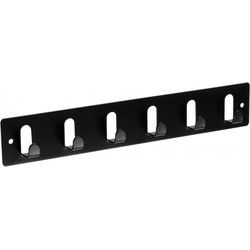Siro Kapstok - 6 ophang haken - metaal - zwart - 11 x 36 cm - Kapstokken