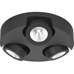 Highlight - Montreal - Plafondlamp - LED - 30 x 30  x 6cm - Zwart