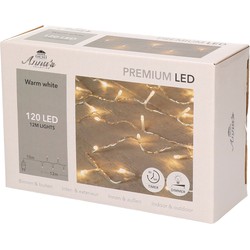 Kerstverlichting warm wit 120 leds met dimmer en timer functie 1200 cm - Kerstverlichting kerstboom