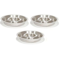 RVS asbak rond 16 cm - 6x - Hotelasbak - Horeca/terras/tafel asbakken - Asbakken