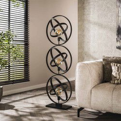 Vloerlamp Zwart Metaal - 3-Lichts - 50x45x155cm