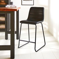Industriële Barkruk Zwart Mark PU - Zithoogte 65 cm - Zonder Arm