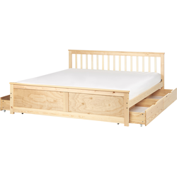 OLENDON - Bed met 4 lades - Lichtbruin - 180 x 200 cm - Dennenhout