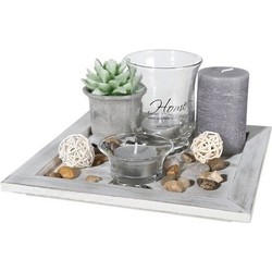 Home deco vierkant bord inclusief decoratie - Kaarsenplateaus