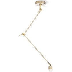 Klassieke verlichtingspendel Shift voor lampenkap - Messing - 35/35/80cm - hanglamp gemaakt van Metaal - geschikt voor E27 LED lichtbron - voor lampenkap met doorsnede max.55cm