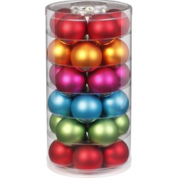 72x stuks kleine glazen kerstballen gekleurd mix 4 cm - Kerstbal