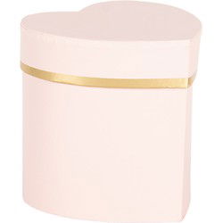 Clayre & Eef Geschenkdoos 10x10x10 cm Roze Karton Hartvormig