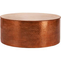 WOMO-DESIGN salontafel, Ø 76x32 cm, koper, gemaakt van gehamerd aluminium legering