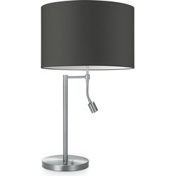 Moderne tafellamp Bling - antraciet - tafellamp Read inclusief lampenkap en verstelbare LED Leeslamp lampenkap 35/35/21cm - hoogte 47 cm - geschikt voor E27 LED lamp - Tafellamp geschikt voor woonkamer, slaapkamer, thuiskantoor