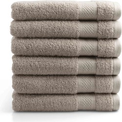 DoubleDry Handdoek Hotel Collectie - 6 stuks - 50x100 - taupe