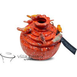 Villa Pottery  Rode vogel vaas Grenada - D12xH14