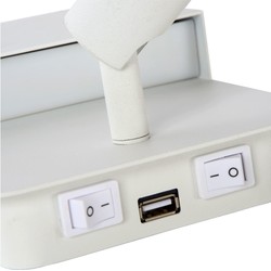 Multifunctionele witte wandlamp 10W met USB oplaadpunt