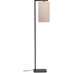 Vloerlamp Boston - Zwart/Naturel - 30x25x160cm