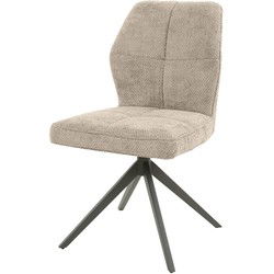 Eetkamerstoel Stof Taupe - Exl. Armleuning - 48x61x86cm