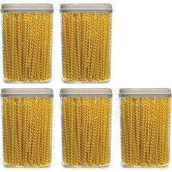 Plasticforte Voedselcontainer strooibus - 5x - beige - 1500 ml - kunststof - voorraadpot - Voorraadpot