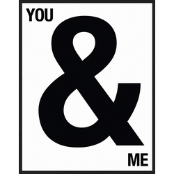 Any Image Print 'You & Me' - Schilderij - Wanddecoratie - Inclusief beukenhouten lijst - Poster - 73x93cm - Zwarte lijst met Passe Partout