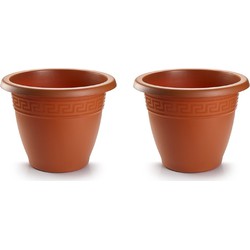 3x stuks bloempotten terra cotta rond diameter 30 cm - Plantenpotten