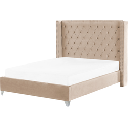 Beliani LUBBON - Tweepersoonsbed-Beige-Fluweel