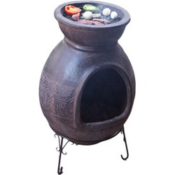 Sol-y-Yo Chimenea Mexicaanse terracotta kachel Barbecue Jumbo (bruin)