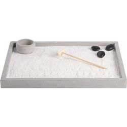 Esschert Design Japanse zen tuin - thuis/kantoor - grijs - 30 x 22 cm - Beeldjes