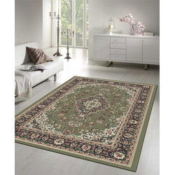 Nain Klassiek Medaillon - Laagpolig Oosters Vloerkleed - Vintage Tapijt - Groen- 240x340CM