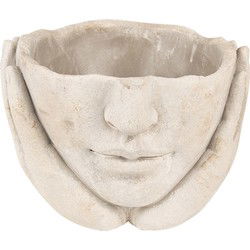 Clayre & Eef Bloempot Hoofd Beige Steen