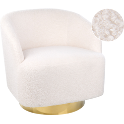 Beliani LAVIK - Fauteuil-Wit-Bouclé