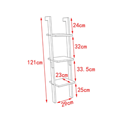 Boekenrek - Wandrek - 4 vakken - Wit - 60x80x12 cm 