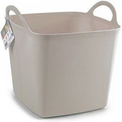 Plasticforte Kuip/emmer/wasmand - flexibel - beige - 43 liter - vierkant - kunststof - Wasmanden