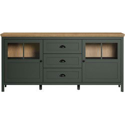 Buffet laag met inbegrepen LED-verlichting, 2 deuren en 3 laden L185 cm - Stanton