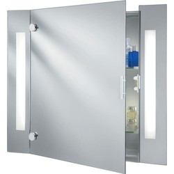 Moderne Spiegel - Bussandri Exclusive - Metaal - Modern - LED - L: 66cm - Voor Binnen - Woonkamer - Eetkamer - Wit
