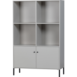 WOOOD Xam Open Kast - Grenen - Wolkengrijs - 160x107x39