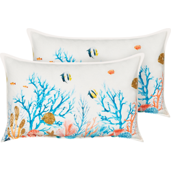 EELGRASS - Sierkussen set van 2 - Meerkleurig - 30 x 50 cm - Katoen