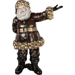 Clayre & Eef Kerstdecoratie Beeld Kerstman 58x33x76 cm Rood Goudkleurig Kunststof