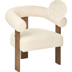 Beliani ILBRO - Fauteuil-Wit-Bouclé