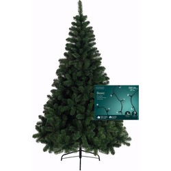 Kerstboom 240 cm incl. kerstverlichting lichtsnoer helder wit - Kunstkerstboom