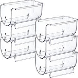 Excellent Houseware Flessenrek koelkast organizer - 6x - stapelbaar - kunststof - wijnrek - Koelkastonderdeel