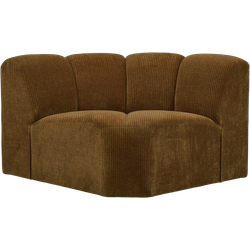 WOOOD Mojo Bank Hoekelement - Ribstof - Honing Geel - 75x68x77