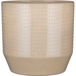 Mica Decorations Nola Bloempot - 27x27x25 cm - Keramiek - Beige