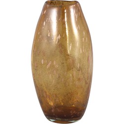 PTMD Menis Yellow glass vase crooked shape round L