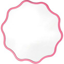 Mirror - Make up Mirror- Weaving Round - Metal - Neon Pink -  25x1x25cm