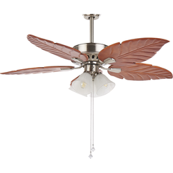 Beliani GILA - Plafondlamp met ventilator-Lichte houtkleur-IJzer, Paulowniahout